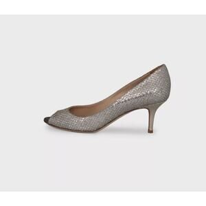 Jimmy Choo Silver Open Toe Heels - EU 36.5